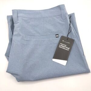 Travis Mathew Beck 34x10" Blue Shorts Performance Golf Lightweight Stretch Chino